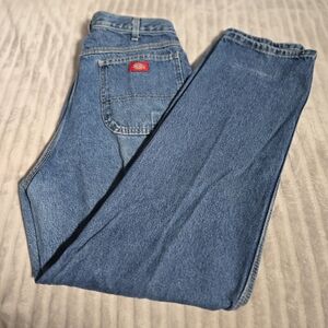 Dickies Mens 36x32 Blue Carpenter Jeans Relaxed Fit Workwear Utility Denim. 519